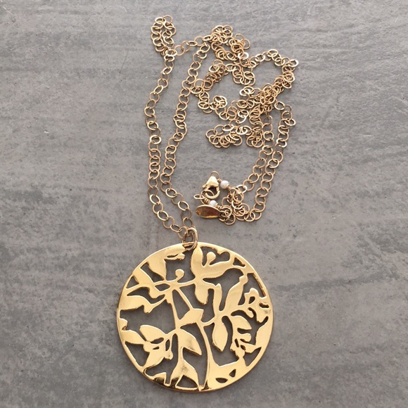 MRE 14K Gold Filled Statement Long Necklace w/Medallion - Picture 1 of 15